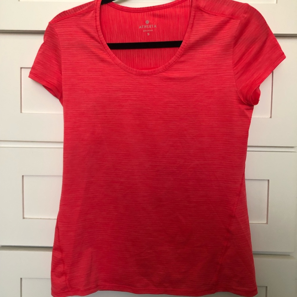 Athleta Short-Sleeve Red Shirt (S)